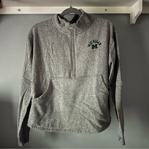 League Michigan Gray Quarter-Zip Pullover